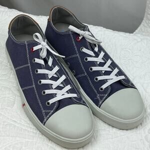 Johnnie-O Men's Size 9.5 Blue Sail Away Casual Lace Up  Canvas Sneaker Comfort